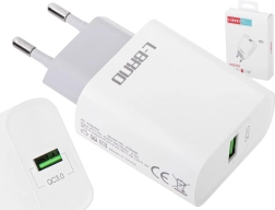 Φορτιστής τοίχου USB 15 W με γρήγορη φόρτιση QC 3.0 L-BRNO λευκός