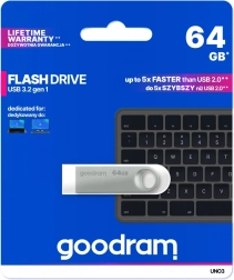 USB flash disk UNO3 64GB USB 3.2 Gen1 ασημί
