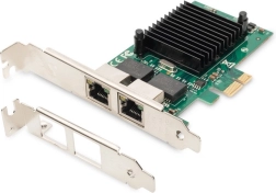 Κάρτα δικτύου PCI Express 2x RJ45 Gigabit 10/100/1000Mbps με χαμηλό προφίλ