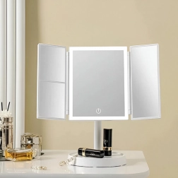 Πτυσσόμενος καθρέφτης μακιγιάζ με LED φωτισμό 3×