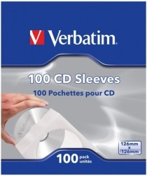 Χάρτινες θήκες για CD με παράθυρο 100 τεμ. VERBATIM