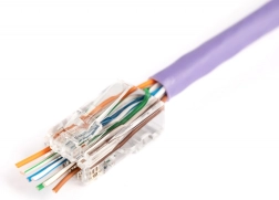 Διαμπερής σύνδεσμος RJ45 (8P8C) κατ. 6, μη θωρακισμένος, AWG 26–24, συσκευασία 100 τεμ.