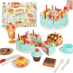 Μπλε τούρτα γενεθλίων για κόψιμο – σετ 75 τεμαχίων