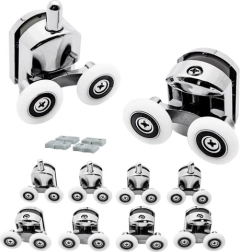 Σετ διπλών τροχών οδηγών για πόρτες ντους 8 τμχ