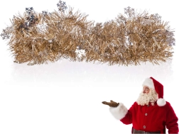 Χριστουγεννιάτικη γιρλάντα 2 m ασημί‑σαμπανί HOME DECOR