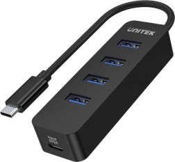 Ενεργό USB‑C hub UNITEK με 4× USB‑A 3.1, 10 W