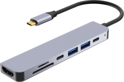 Σταθμός σύνδεσης USB-C hub με HDMI 4K και αναγνώστη καρτών