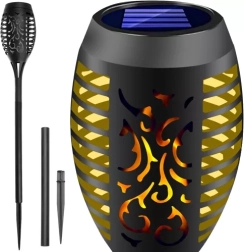 Ηλιακό φως κήπου τύπου δάδας με εφέ φλόγας LED