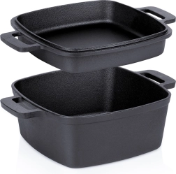 Σιδερένια κατσαρόλα με καπάκι 2 σε 1 CAST LINE 25 cm, 4,5 l / 1,8 l