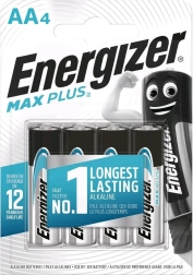 Αλκαλικές μπαταρίες AA ENERGIZER MAX PLUS, 4 τεμ.