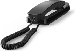 Gigaset Desk 200 μαύρο – συμπαγές ενσύρματο τηλέφωνο για γραφείο και τοίχο