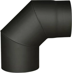 Καπναγωγός γωνία 160 mm 90° μαύρη, πάχος 1,5 mm