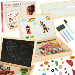 Μαγνητικός και Κιμωλίας Πίνακας με Παζλ