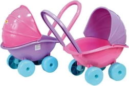 Βαθύ πλαστικό καροτσάκι για κούκλες σε μίξη χρωμάτων