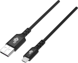 Καλώδιο USB TB 1 m, σιλικόνης, μαύρο, με γρήγορη φόρτιση