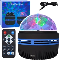 USB LED προβολέας και νυχτερινό φωτάκι RGB 360° με τηλεχειριστήριο