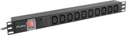 Ράγα PDU για rack 19" 1U, 10x IEC C13, είσοδος C14, 2 m, 10A, μαύρη