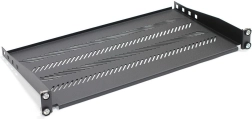Ράφι για ντουλάπα rack 19" 1U, 483 × 250 mm, μαύρο, διάτρητο
