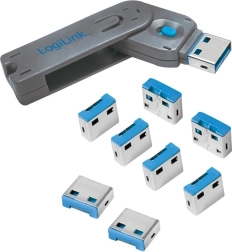 Logilink μπλοκαρίσματα θυρών USB με κλειδί, σετ 8 τεμαχίων