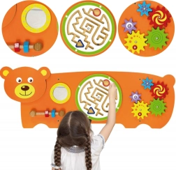 Ξύλινος πίνακας αισθήσεων Montessori Viga Αρκουδάκι με πιστοποίηση FSC