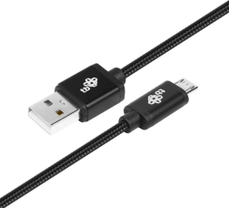 Καλώδιο USB–micro USB 1,5 m με μαύρη υφασμάτινη πλέξη