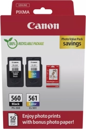 Σετ φωτογραφικής αξίας Canon PG-560/CL-561 με φωτογραφικό χαρτί