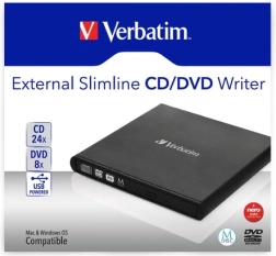Εξωτερικός slim εγγραφέας CD/DVD USB 2.0 VERBATIM