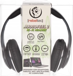 Στερεοφωνικά ακουστικά με μικρόφωνο AUDIOFEEL2 Black, βύσμα jack 4pin 3,5 mm