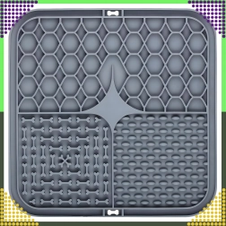 Σιλικονούχο χαλάκι γλειψίματος για σκύλους και γάτες, αντιστρες επιβραδυντικό, γκρι 20 × 20 cm