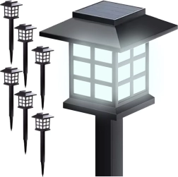 Ηλιακά φωτιστικά κήπου GARDLOV, σετ 6 τεμ., ψυχρό λευκό, άμορφη μονάδα