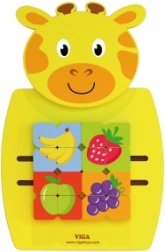 VIGA Montessori ξύλινη πίστα δραστηριοτήτων σε σχήμα καμηλοπάρδαλης με πιστοποίηση FSC