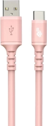 Σιλικονούχο καλώδιο USB-USB C 1 m ροζ