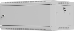 Επιτοίχιο rack ντουλάπι 19" 4U 600 × 450 mm, γκρι, μεταλλική πόρτα, LANBERG WF01 (flat pack)