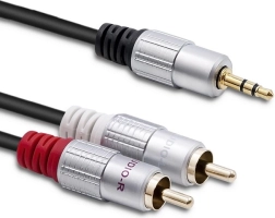 Καλώδιο 2xRCA / 3.5mm Jack 2m μαύρο