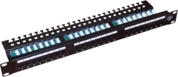Patch panel UTP Cat 5e, 24 θύρες, LSA, 1U με ράφι