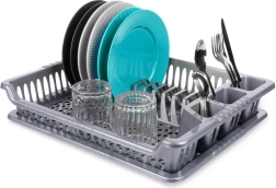 Γκρι στεγνωτήρας πιάτων 46 × 37 × 8,5 εκ.