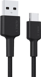 Καλώδιο Aukey USB‑C σε USB‑A 2 m, 60 W, με νάιλον πλέξη, μαύρο
