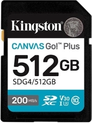 Κάρτα SD 512 GB Kingston Canvas Go Plus 200/160 MB/s C10 U3 V30