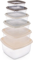 Σετ δοχείων τροφίμων με καπάκια, 6 τεμ.