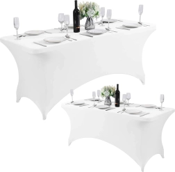 Καθολικό ελαστικό κάλυμμα για τραπέζι catering 240 cm λευκό MultiGarden