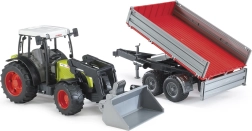 Bruder τρακτέρ CLAAS Nectis 267F με εμπρόσθιο φορτωτή και ανατρεπόμενο ρυμουλκούμενο