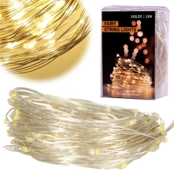 Διακοσμητικά LED φωτάκια σύρματος ζεστό λευκό – 10 m, 100 LED