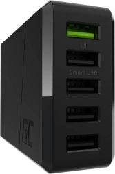Φορτιστής πρίζας GREENCELL ChargeSource 5, 52 W, 5× USB με γρήγορη φόρτιση