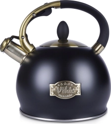 μαύρο ανοξείδωτο βραστήρας με σφυρίχτρα 3 l