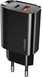 Φορτιστής πρίζας USAMS T35 20W με USB‑C και USB, γρήγορη φόρτιση PD 3.0 και QC 3.0