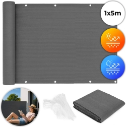 Προστατευτικό για μπαλκόνι 100x500 cm με εξαρτήματα τοποθέτησης γκρι MultiGarden