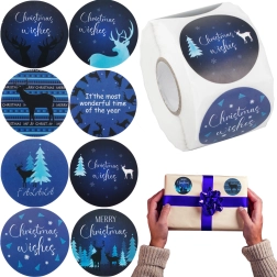 Χριστουγεννιάτικα αυτοκόλλητα σε ρολό 500 τεμαχίων