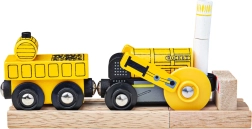 Bigjigs Rail ξύλινο αντίγραφο ατμομηχανής Rocket με 2 ράγες