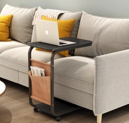 Κινητό βοηθητικό/τραπεζάκι καναπέ με ροδάκια – μαύρο