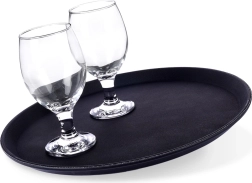 Μαύρος αντιολισθητικός δίσκος σερβιρίσματος 35 cm